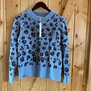 Leopard Print Blue Sweater, XS 2 available